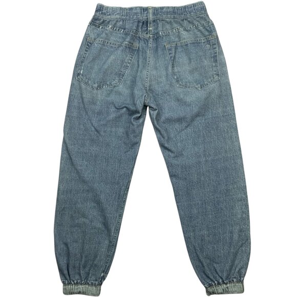 Rag And Bone Miramar Relaxed Jogger Pant S Glass Hill Blue Faux Jean - Picture 11 of 12
